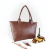 Aueoeo Leather Travel Tote Bag for women, large and versatile, perfect for school, work, and travel.