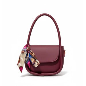 Square HandBag (Moon Dae Yoona Bag) with printed scarf accent (removable)