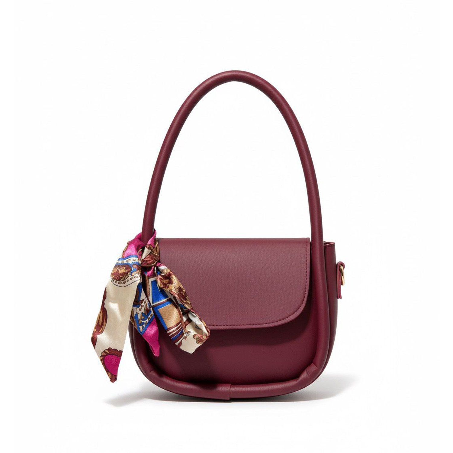 Square HandBag (Moon Dae Yoona Bag) with printed scarf accent (removable)