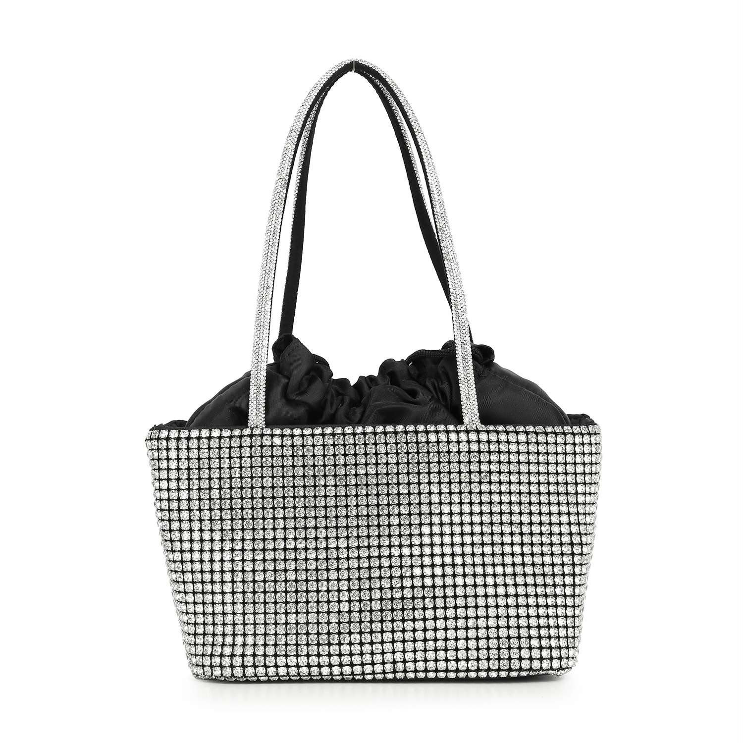 Silver Crystal Fancy Party Handbag for Women | Pouchlets - Image 4