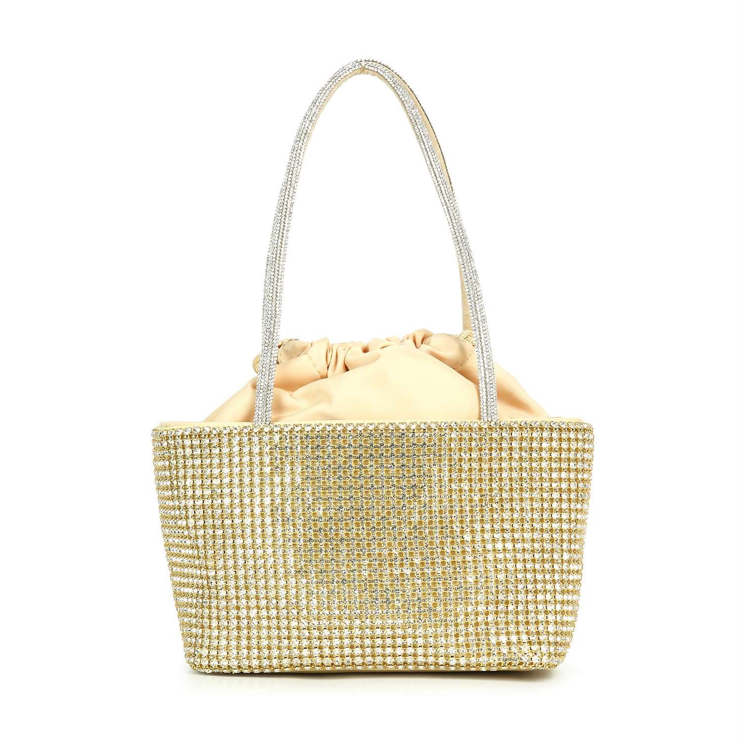 Silver Crystal Fancy Party Handbag for Women | Pouchlets
